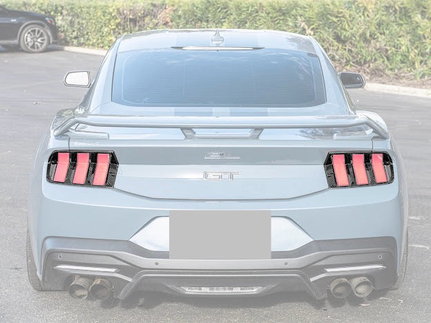 2024-UP FORD MUSTANG S650 | CARBON FIBER REAR TAIL LIGHT TRIM BEZEL COVERS PAIR